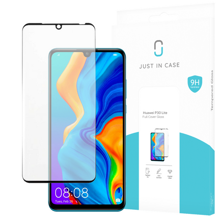 Huawei P30 Lite Full Cover Tempered Glass -  Screenprotector - Black - Casebump