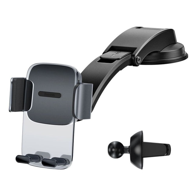 Baseus Easy Control Clamp Car Mount Phone Holder Air Vent/Dashboard (Grey) - Casebump