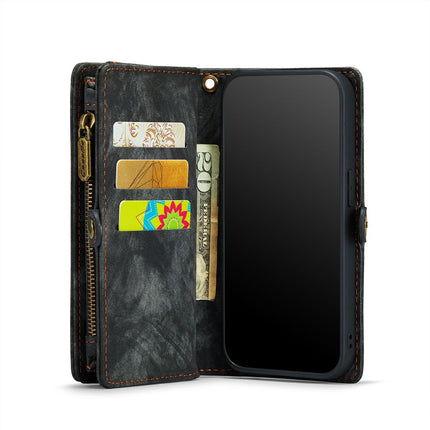 CASEME Apple iPhone 12 Mini Vintage Portemonnee Hoesje - Black - Casebump