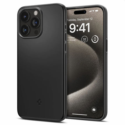 Spigen Thin Fit Apple iPhone 15 Pro Max Case (Black) - ACS06544 - Casebump