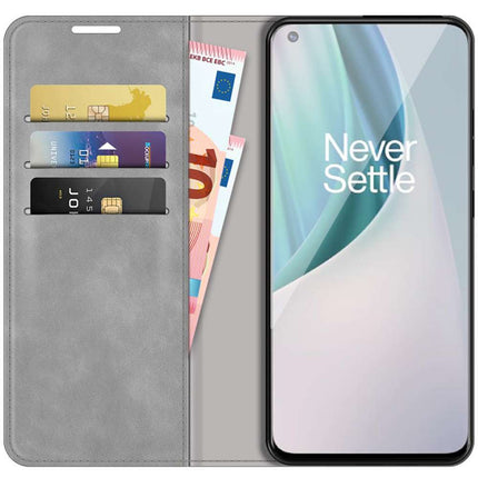 OnePlus Nord N10 Wallet Case Magnetic - Grey - Casebump