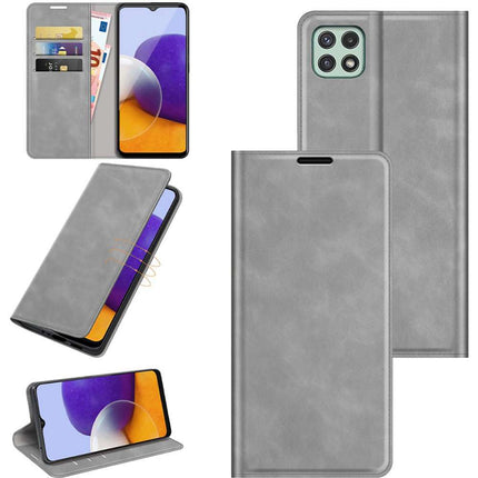 Samsung Galaxy A22 5G Wallet Case Magnetic - Grey - Casebump