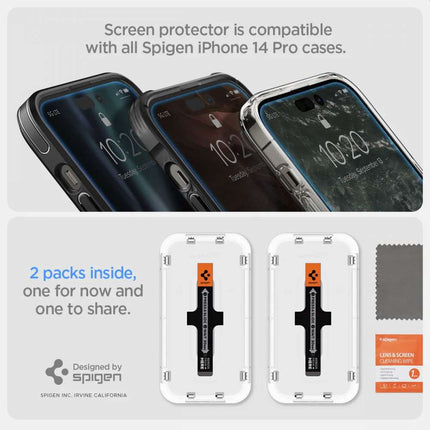 Spigen Glass Apple iPhone 14 Pro Max Met Montage Frame EZ FIT - 2 Pack AGL05202 - Casebump