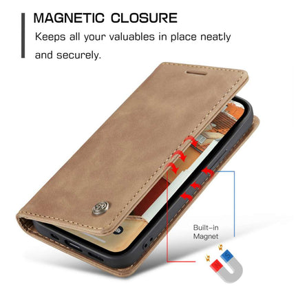 CASEME iPhone 14 Plus Retro Wallet Case - Brown - Casebump