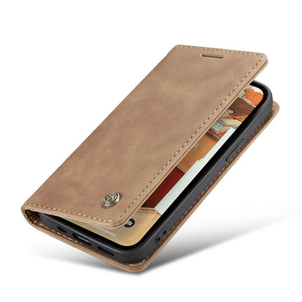 CASEME iPhone 14 Plus Retro Wallet Case - Brown - Casebump