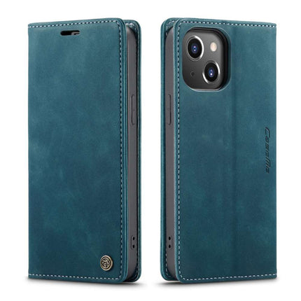 CASEME iPhone 14 Retro Wallet Case - Blue - Casebump