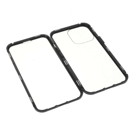 iPhone 13 Pro Magnetic Metal Tempered Glass Cover - Black - Casebump