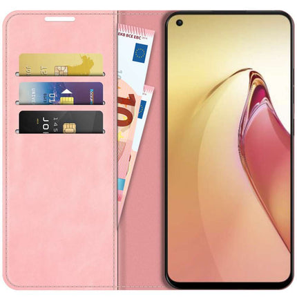 Oppo Reno8 5G Wallet Case Magnetic - Pink - Casebump