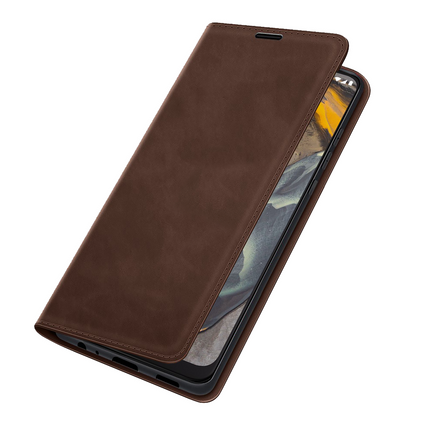 Nokia G22 Magnetic Wallet Case - Brown - Casebump