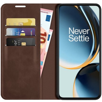 OnePlus Nord CE 3 Lite 5G Magnetic Wallet Case - Brown - Casebump